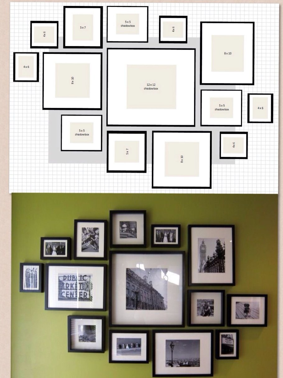 Расположение рамок на стене