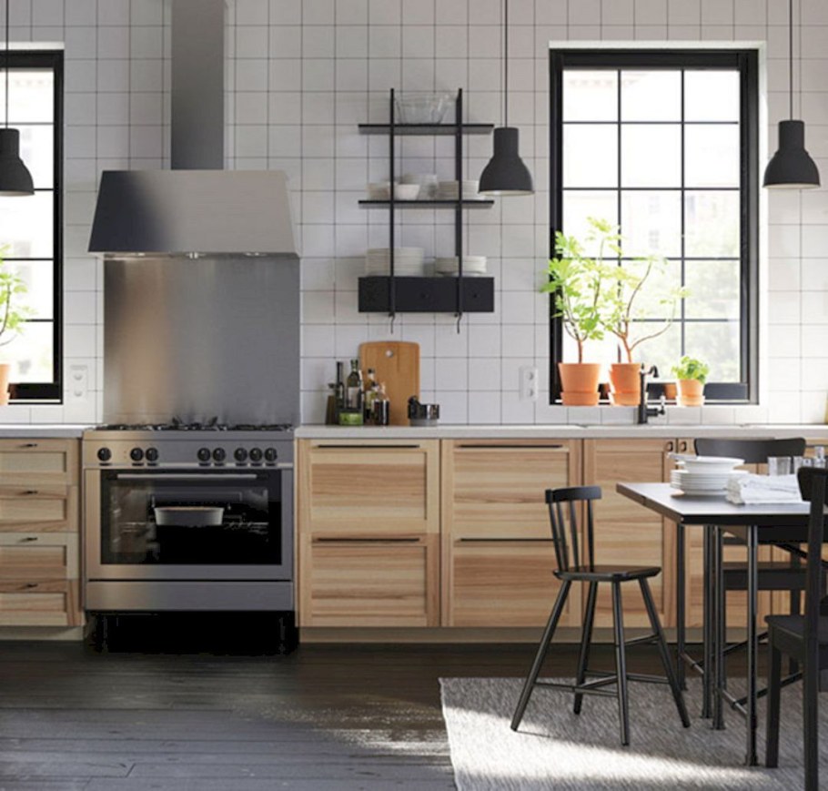 Кухня икеа ясень