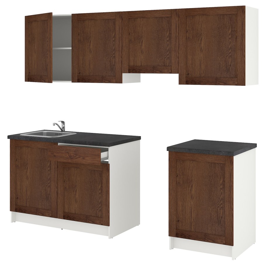 КНОКСХУЛЬТ кухня, под коричневый мореный ясень