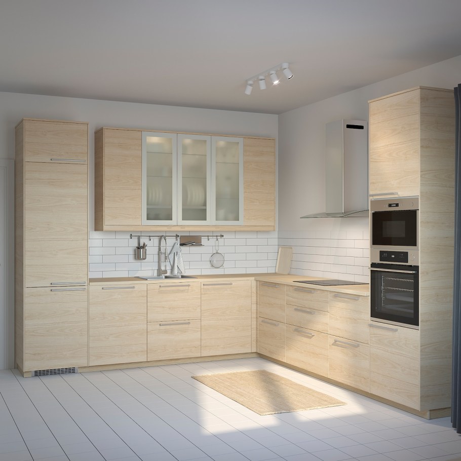 Метод кухня, белый, АСКЕРСУНД под светлый ясень