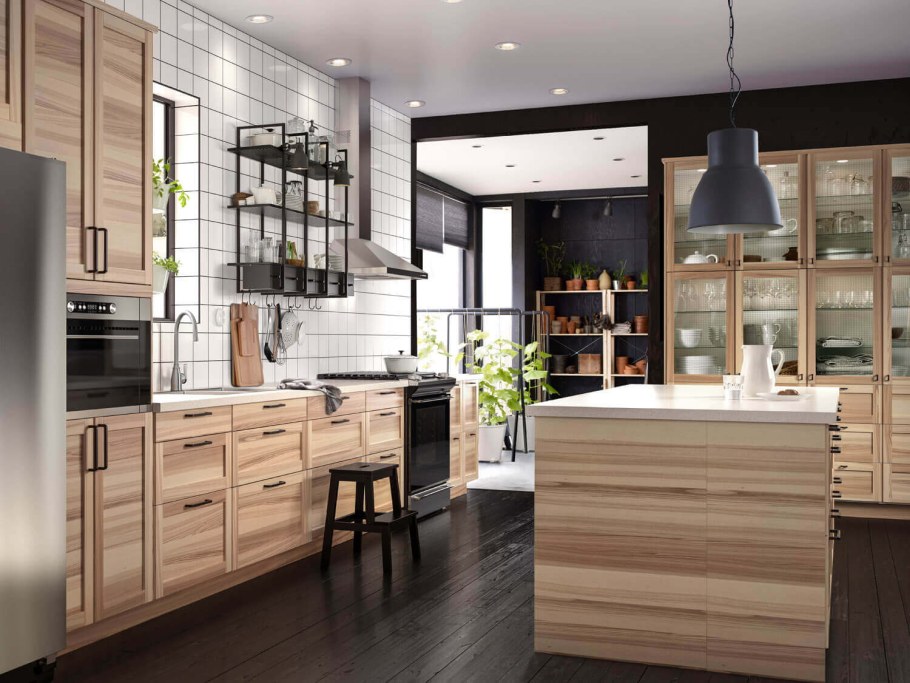 Кухня икеа шпон