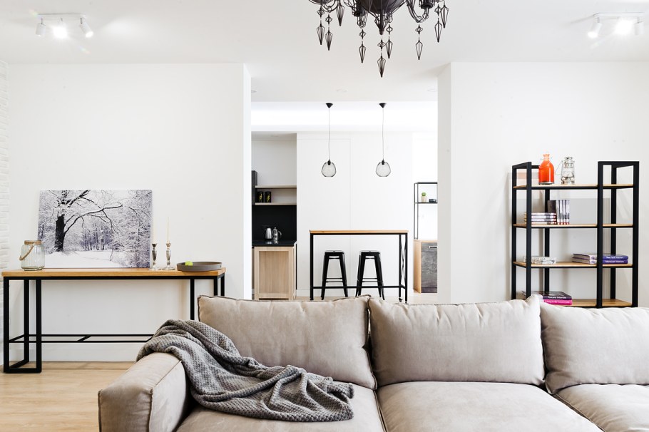 Интерьер в стиле лофт светлый