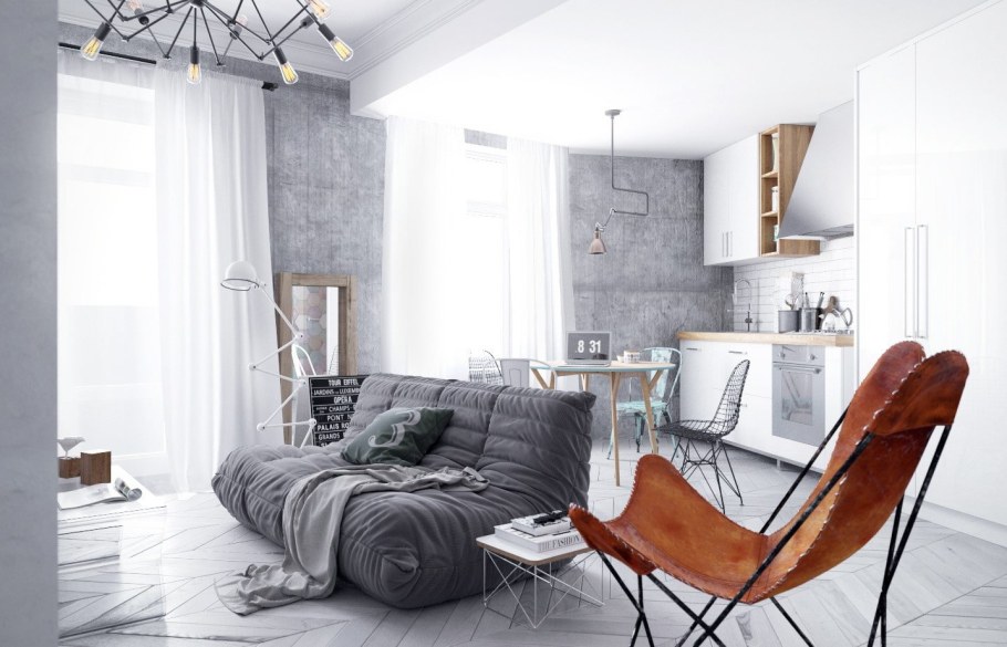 Квартира в стиле Сканди лофт