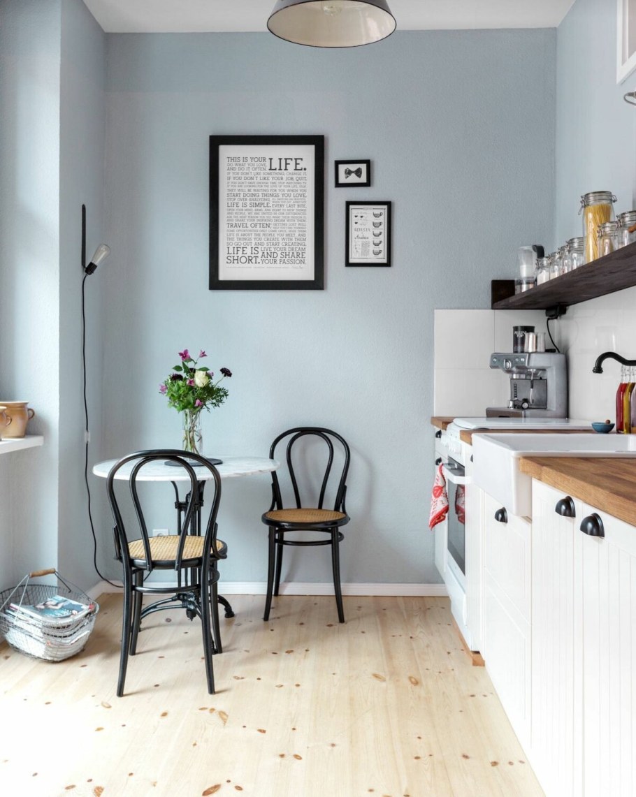 Кухни в Сканди серо голубая