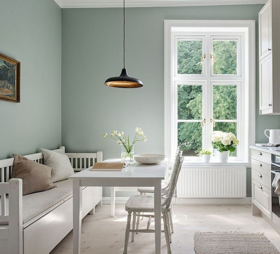 Кухня в стиле Сканди зеленая