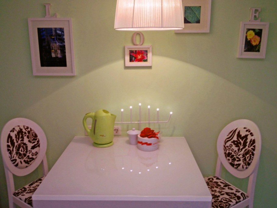 Крашенные стены на кухне