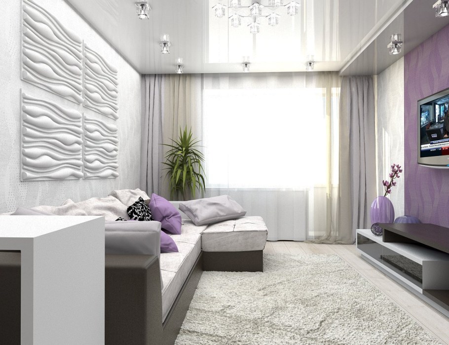 Гостиная в фиолетовых тонах