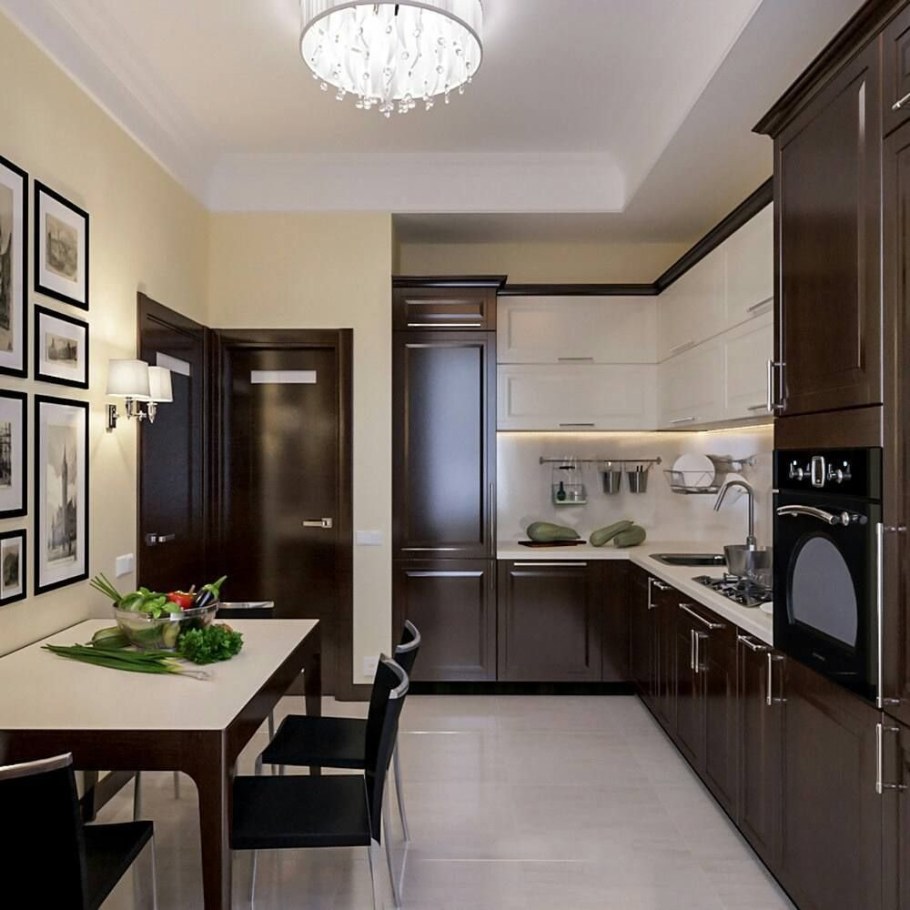 Кухня в коричневом цвете