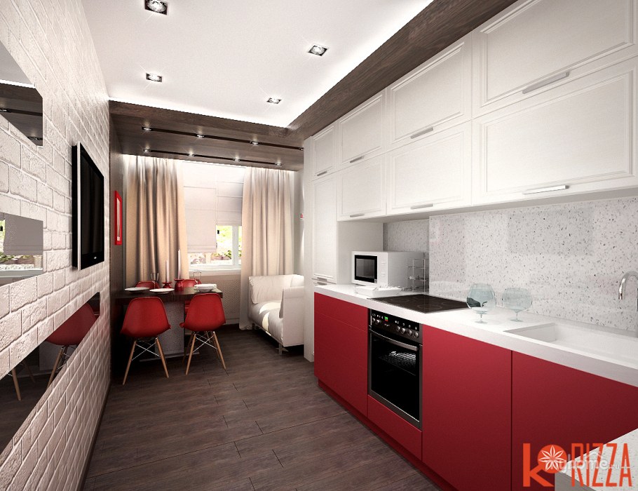 Интерьер кухни 11м2 прямоугольная