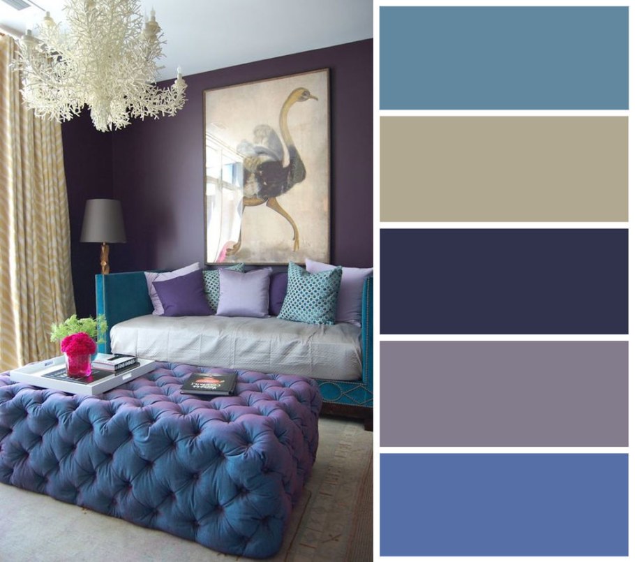 Контрастное сочетание цветов в интерьере