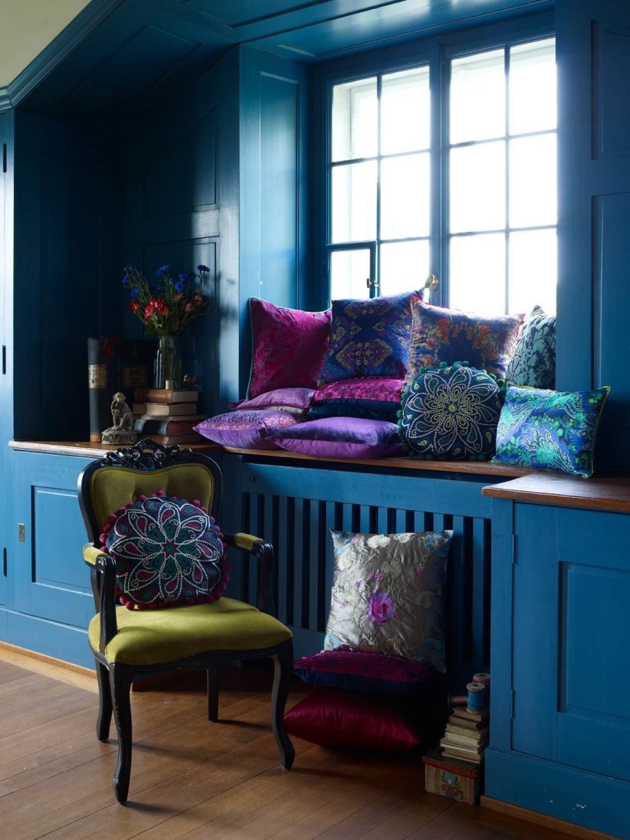 Сине-зелёный цвет в интерьере