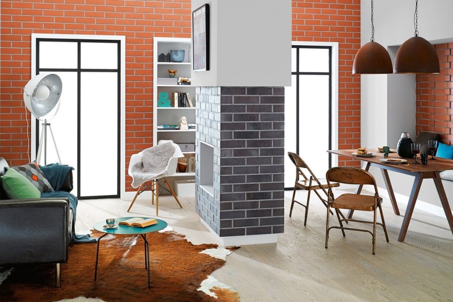 Клинкерный кирпич в интерьере