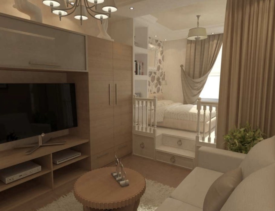 Комната в однокомнатной квартире