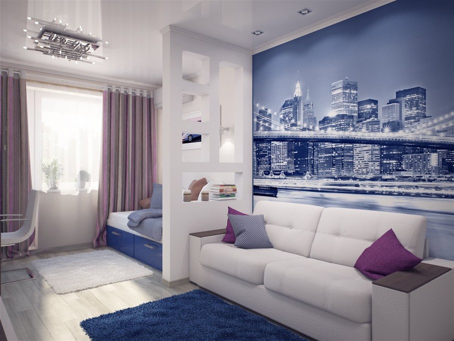 Интерьер комнаты 18 кв