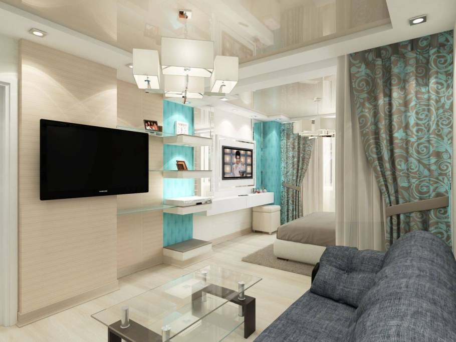 Планировка спальни гостиной