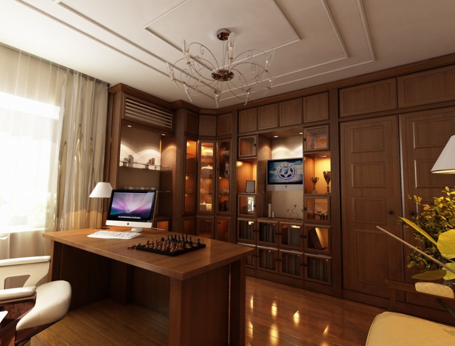 Интерьер кабинета в доме