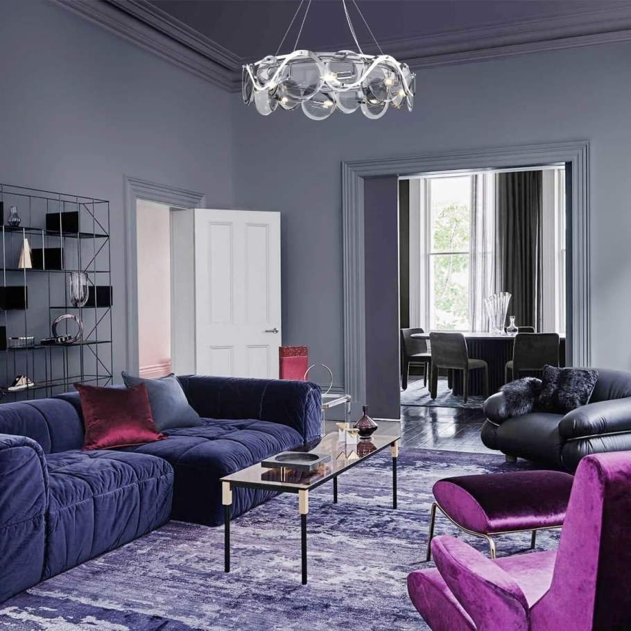 Темно серые стены в интерьере