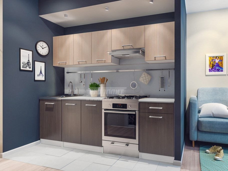 Кухня Виктория сб 240 белый сосна Авола шампань