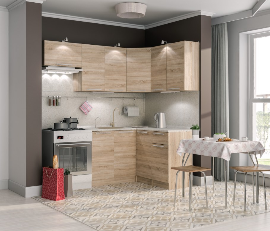 Кухня Ангелина Классик дуб сонома 3 м