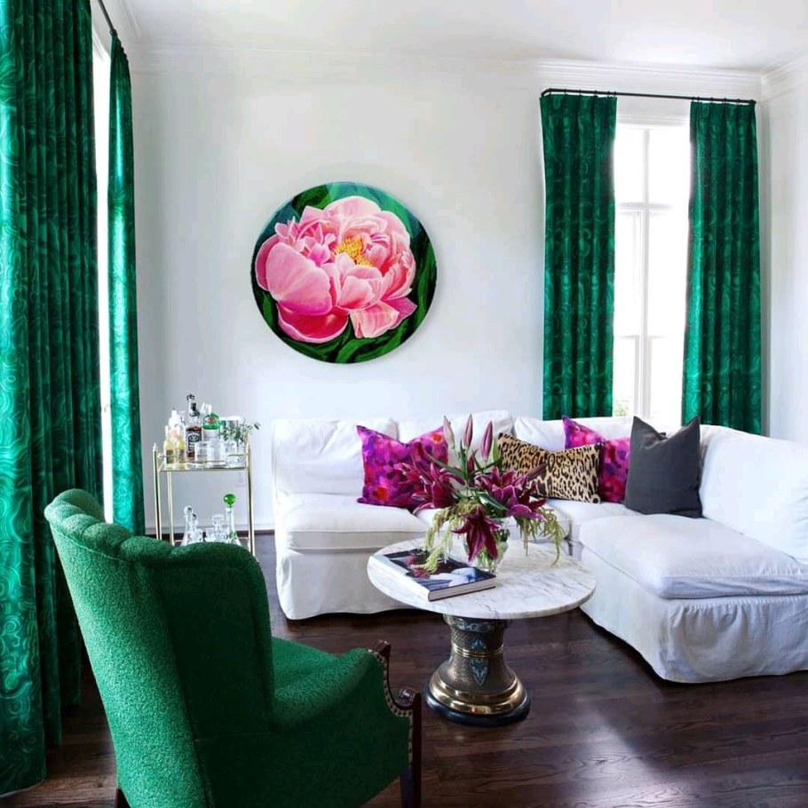 Изумрудный цвет в интерьере