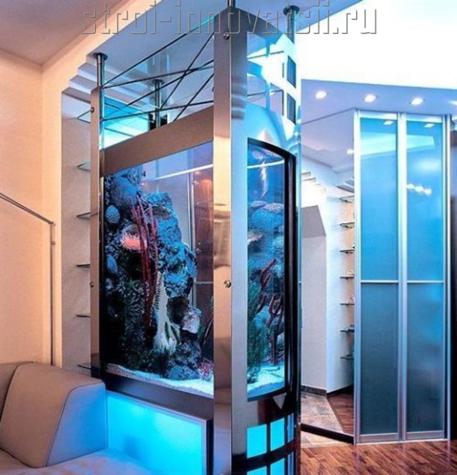 Аквариум в межкомнатной перегородке