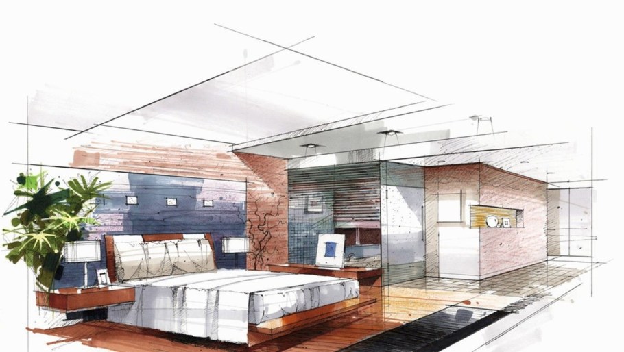 Эскизная визуализация интерьера