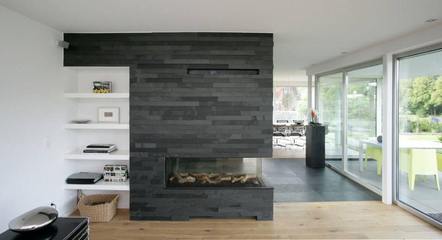 Камень сланец в интерьере