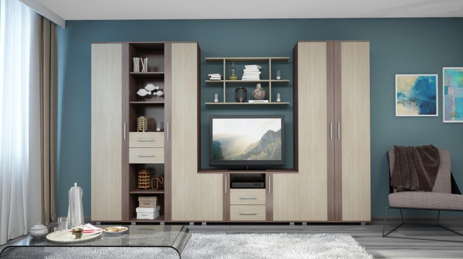 Гостиная ясень шимо светлый/темный