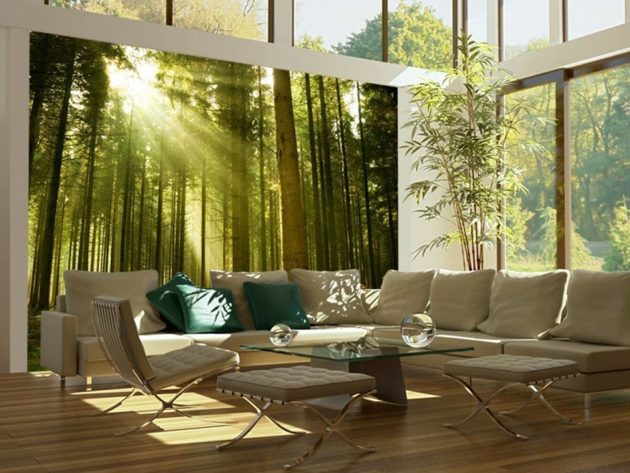 Фотообои природа в интерьере