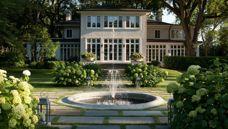 Партерный сад пруд французский стиль