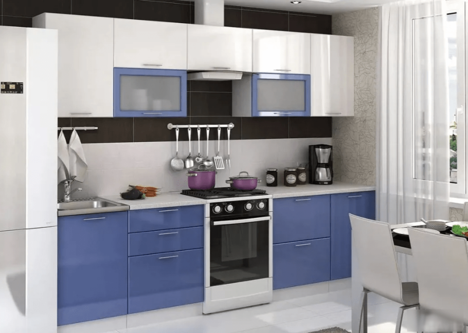 Кухня Ксения сизый глянец Стендмебель