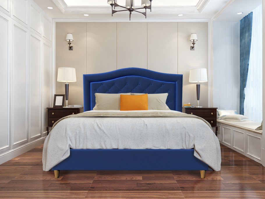 Спальня в светло синих тонах