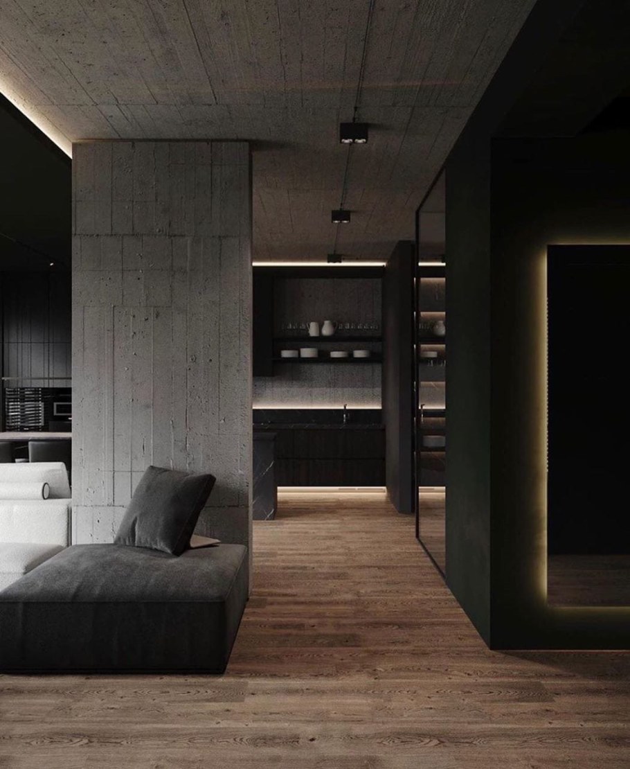 Темный интерьер