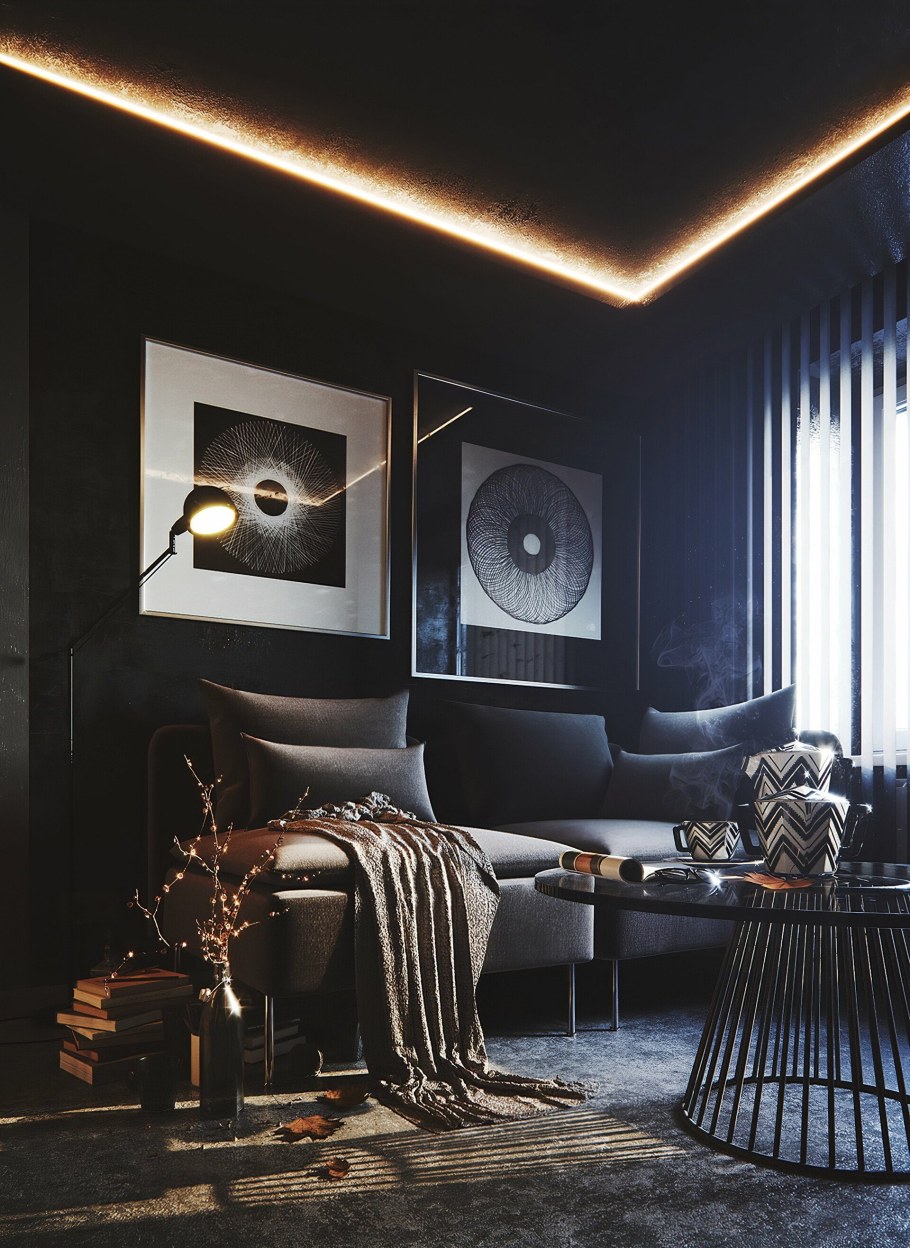 Темный интерьер