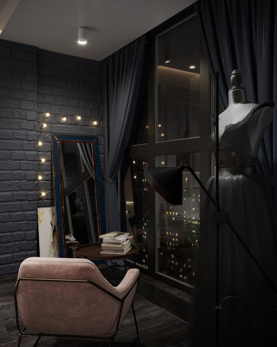 Тотал Блэк интерьер