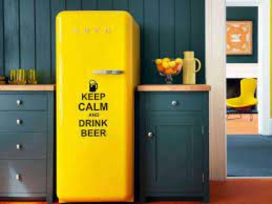 Холодильник Smeg ретро желтый