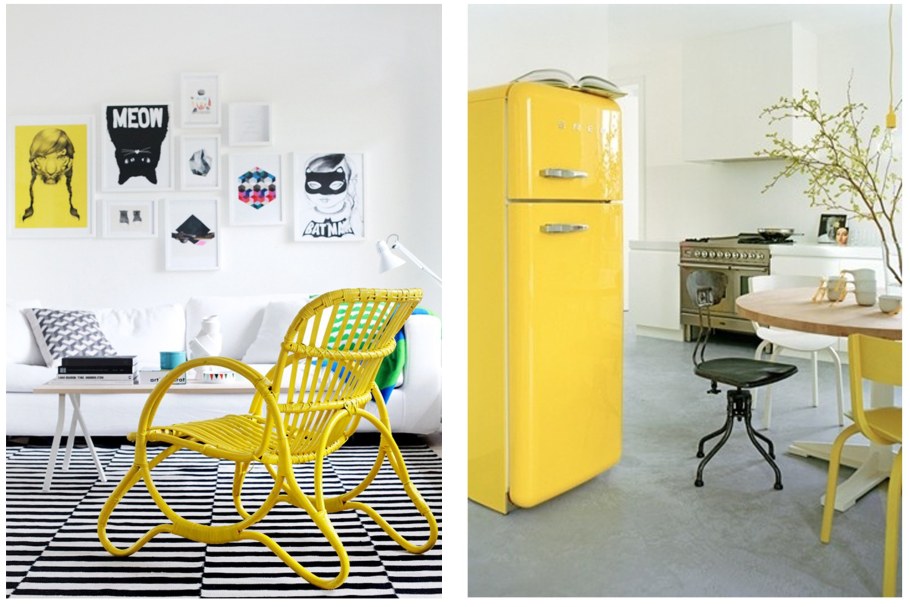 Холодильник Smeg ретро желтый