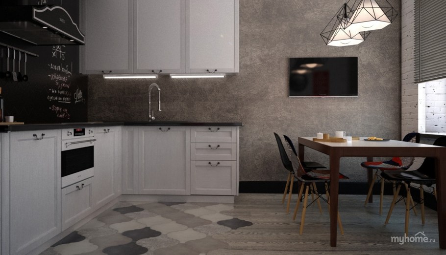 Кухня в стиле лофт 12м2