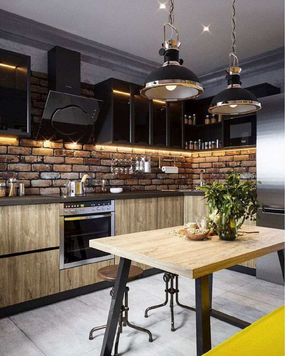 Кухня в стиле лофт 13м
