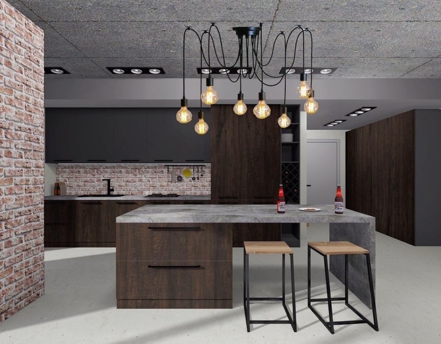 Интерьер в стиле брутализм и лофт