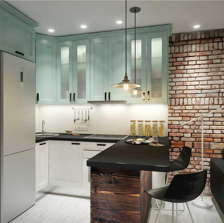 Кухня в стиле лофт 12м2