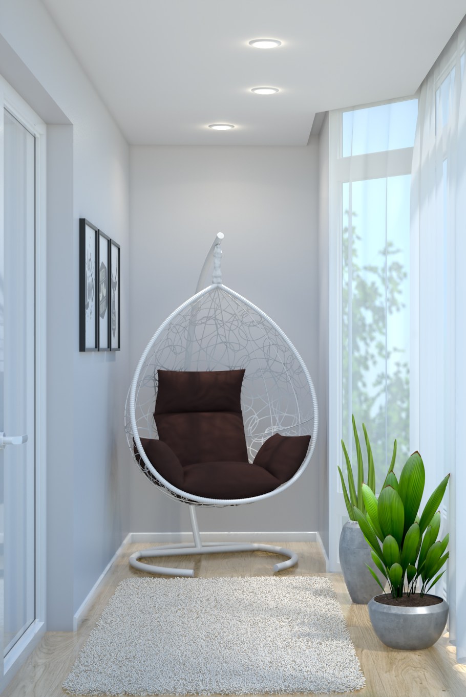 Подвесное кресло Хелена белая