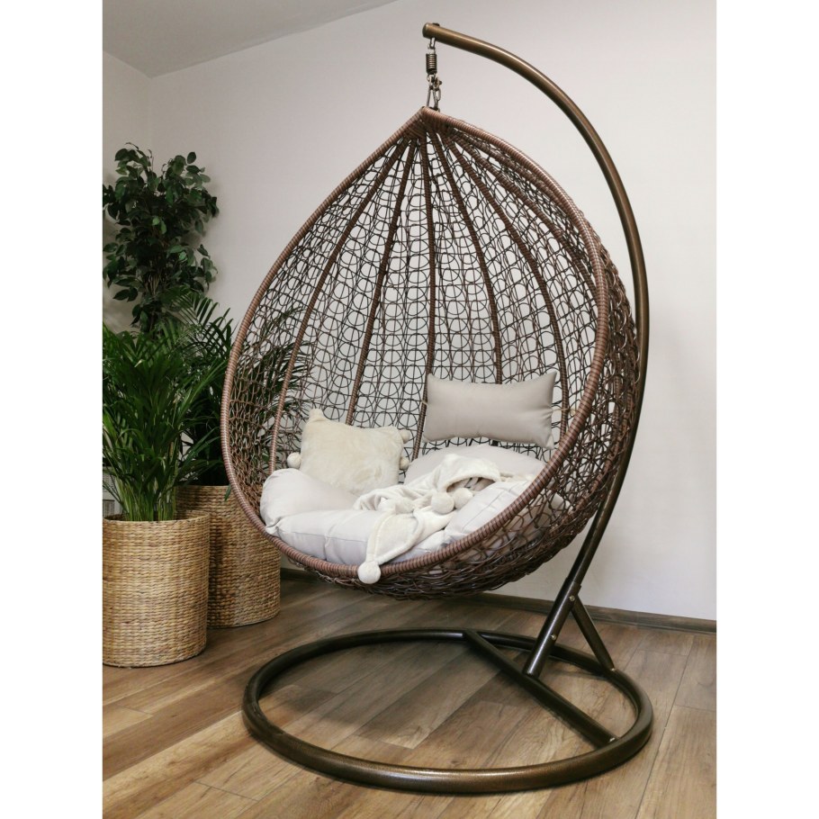 Подвесное кресло Двухместное МД-206db коричневый каркас