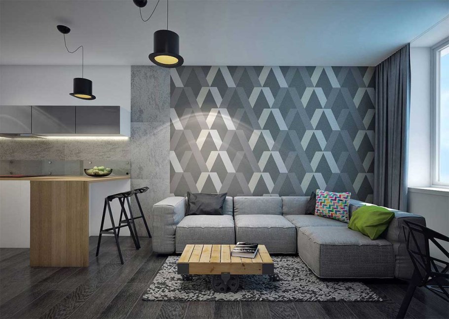 Серый интерьер квартиры