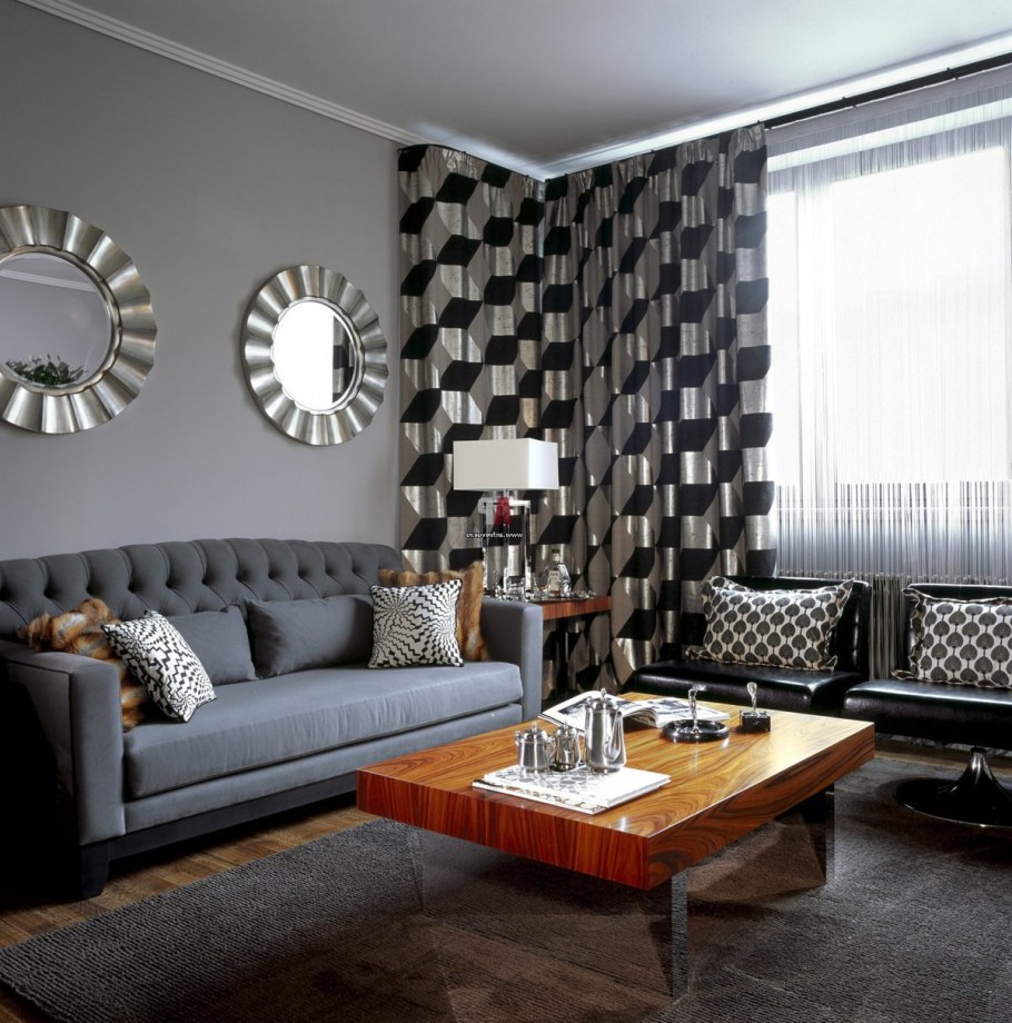 Комбинированные обои для гостиной