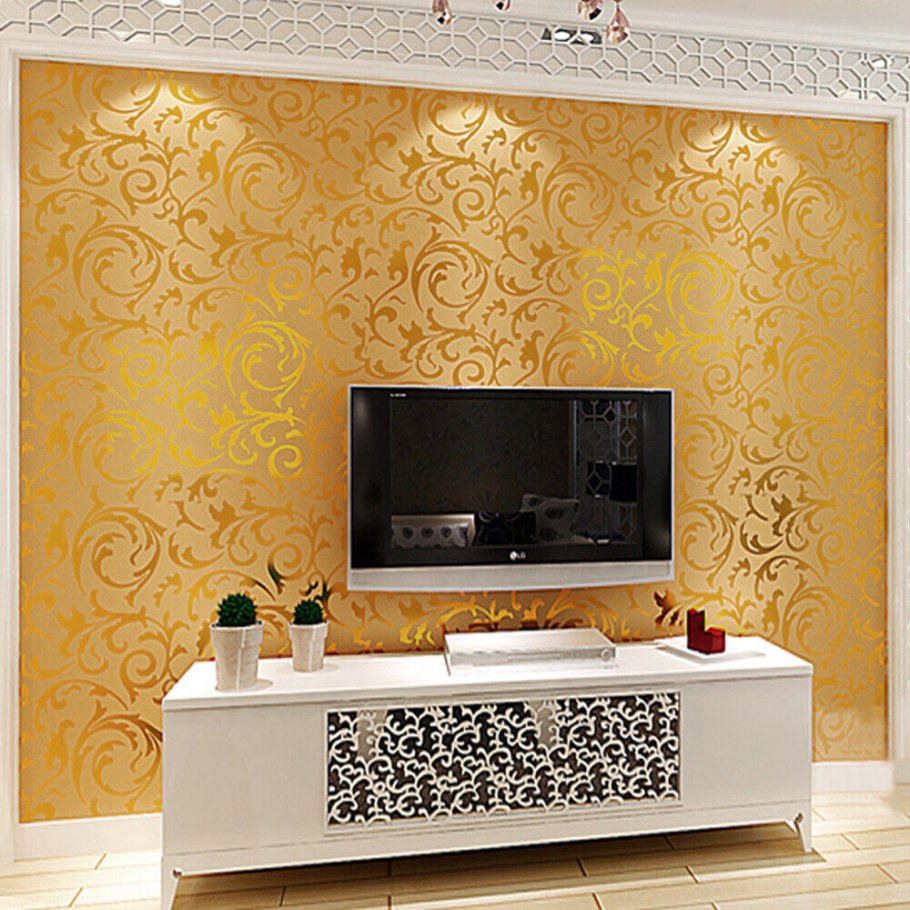 Обои с золотом для стен