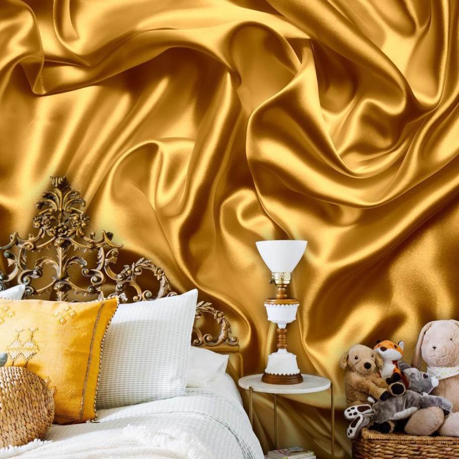 Золотые стены в интерьере