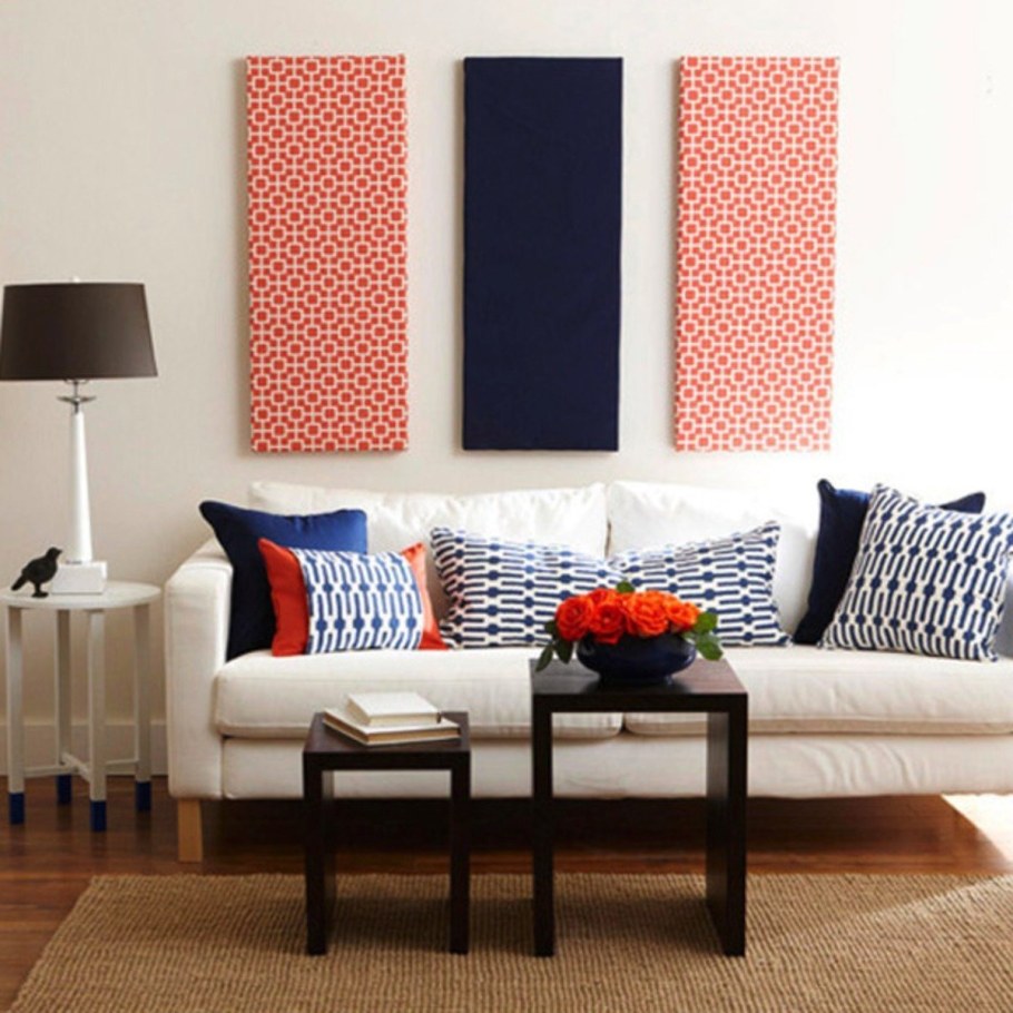 Декор из ткани на стену