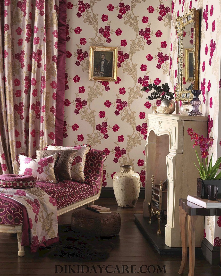 Цветочные шторы в интерьере