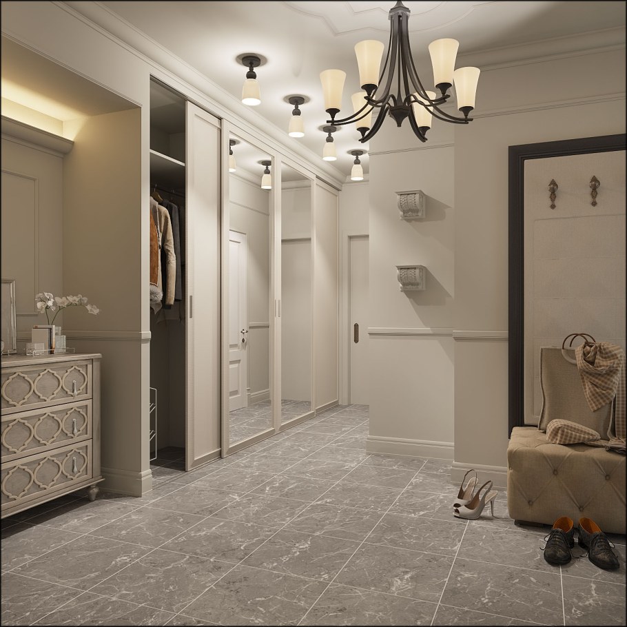 Прихожая в коттедже в современном стиле